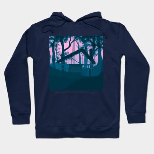 CABIN IN THE WOODS PURPLE PINK SKY Hoodie